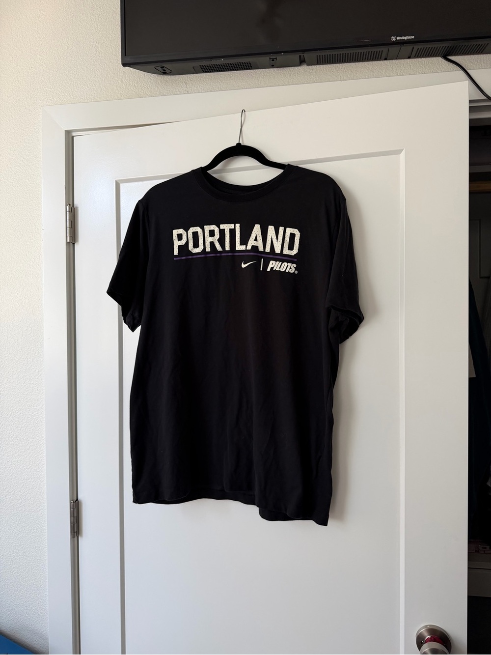 Nike Black Portland Pilots Graphic Tee with Purple Accent
